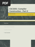 CSC3201 - Compiler Construction (Part II) - Lecture 5 - Code Generation