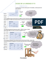 Ejercicios de La Unidad 8 y 9