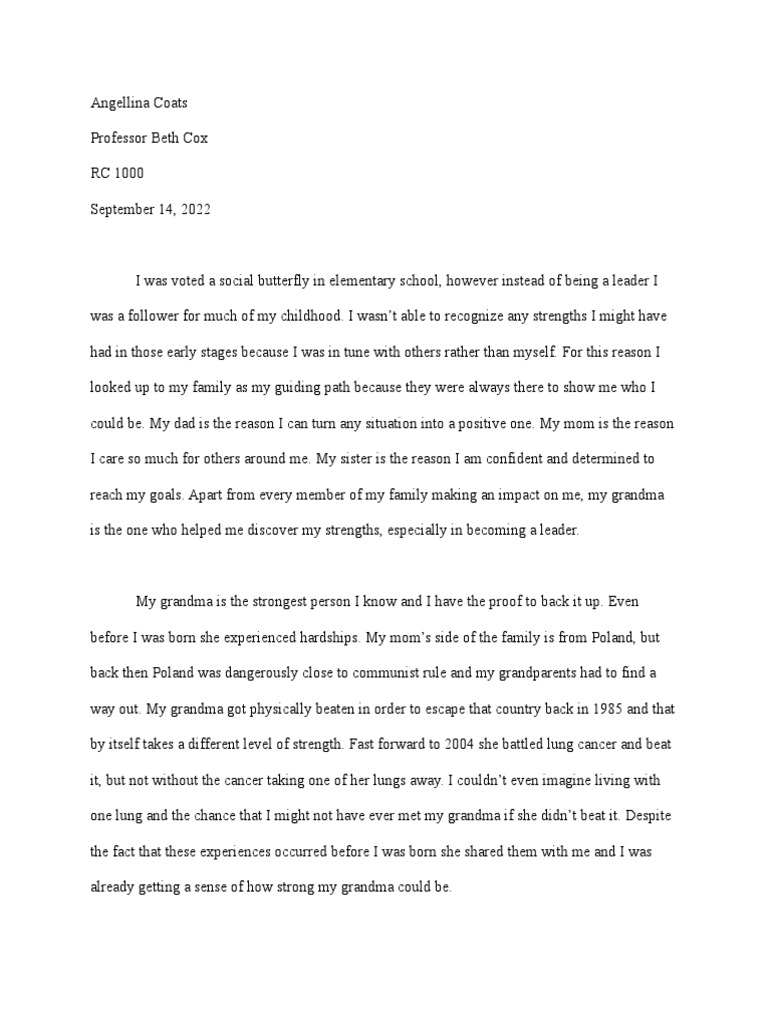 Project 1 Literacy Narrative Final Draft 1 Pdf