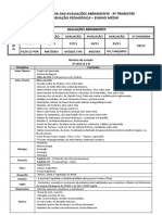 Cronograma Das Avaliações Abrangente - 3º Trimestre Coordenação Pedagógica - Ensino Médio