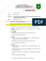 Security Plan in Relation To Increased Police Presence in 3rd District of Negros Oriental