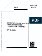 Registro, Clasificacion y Estadisticas de Lesiones de Trabajo