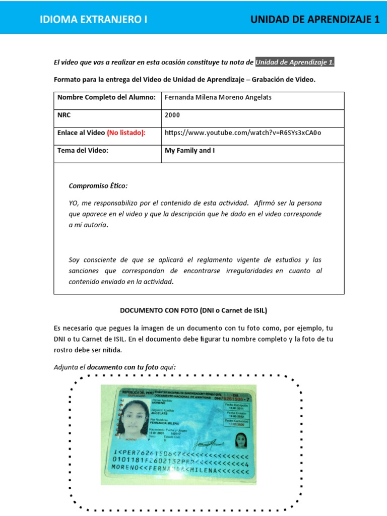Video sobre mi familia y yo | PDF
