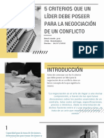 5 Criterios que un líder debe poseer para la negoCIación de un conflicto