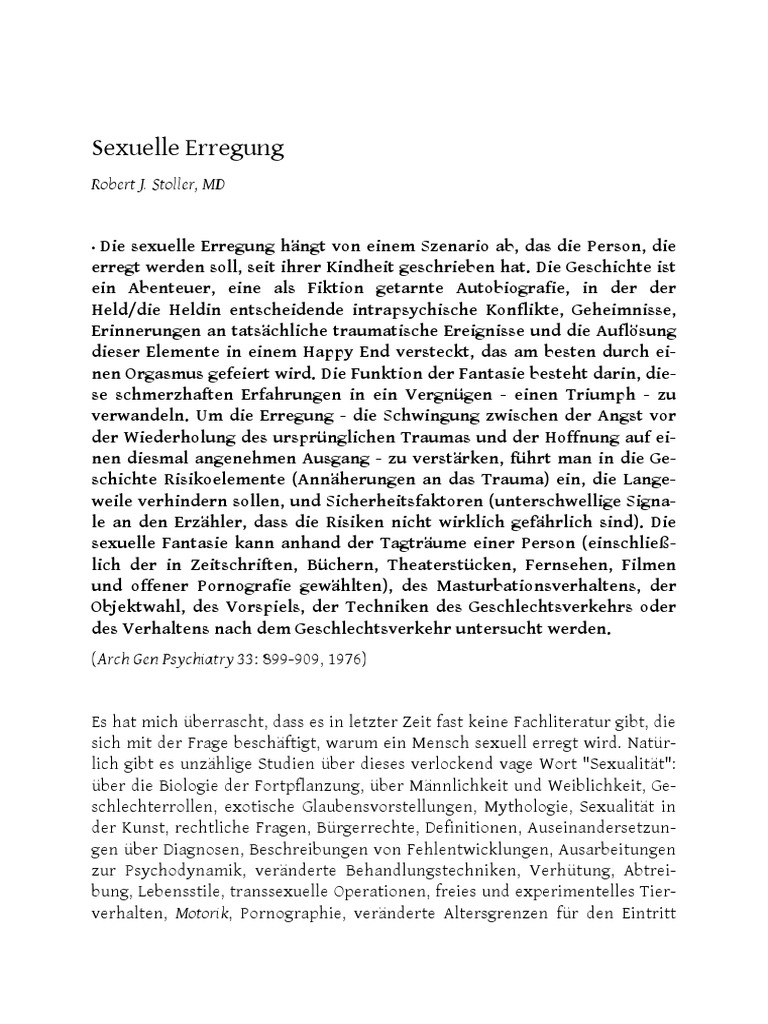 Stoller Robert J Sexuelle Erregung Pdf