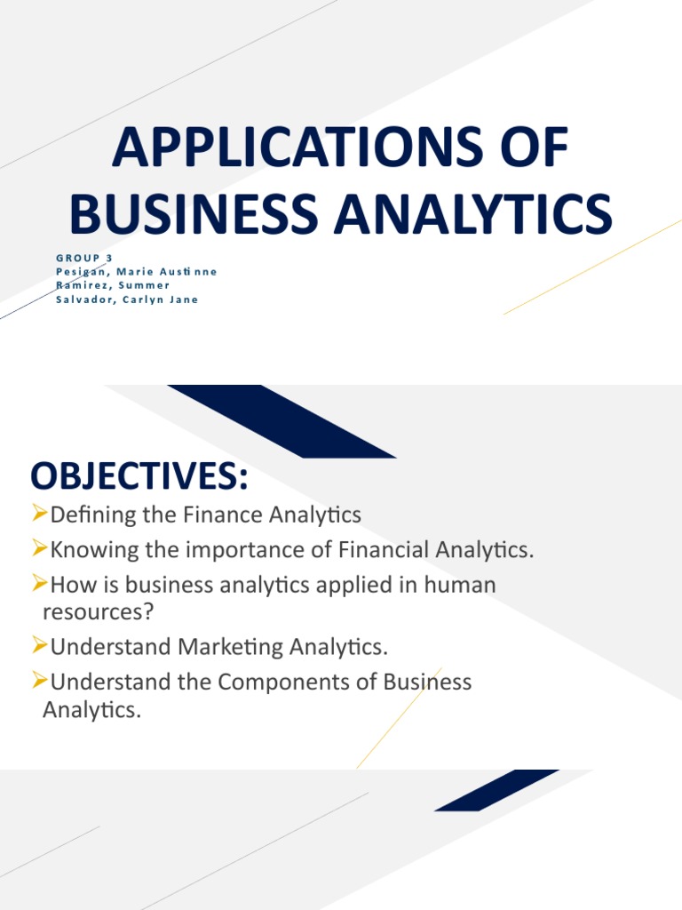 APPLICATIONS OF BUSINESS ANALYTICSGroup3 PDF Analytics Human