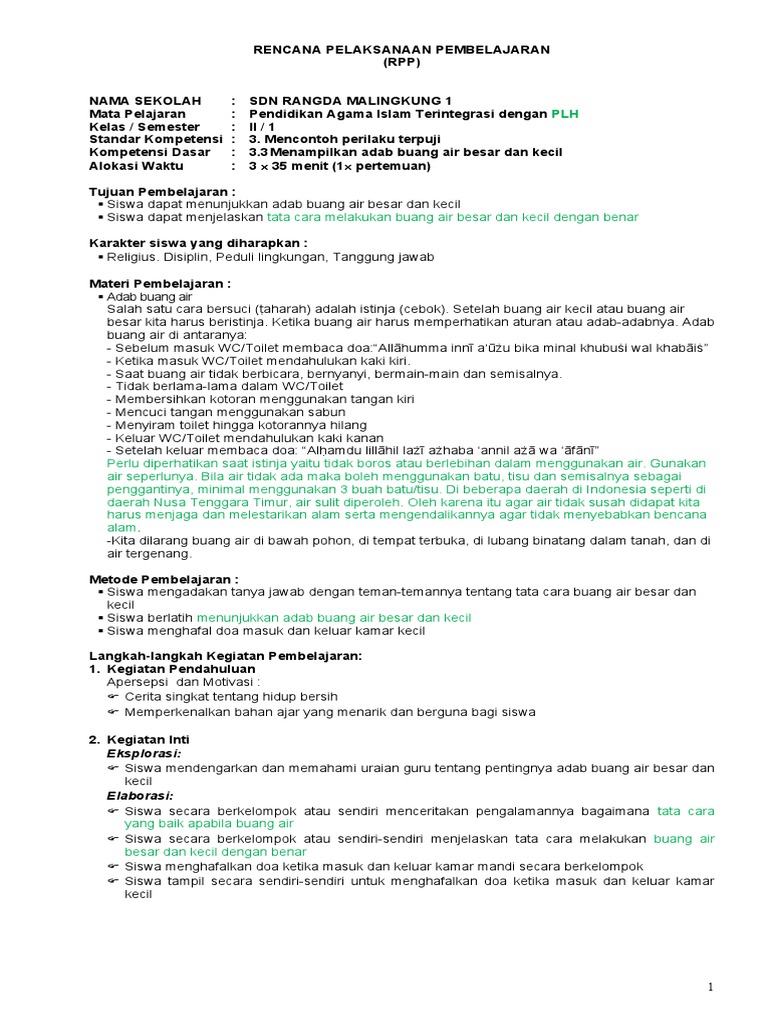 Rpp Pai Plh Kelas 2 Pdf