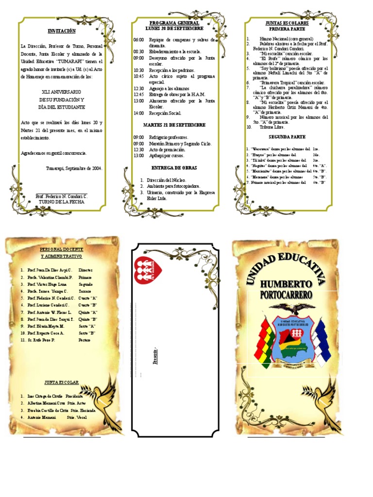 Homenaje por el Aniversario de Tumarapi | PDF | Modificación de ...