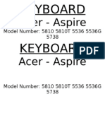 KEYBOARD - Acer 5810 5810T 5536 5536G 5738