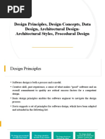 Design Principles, Design Concepts, Data Design, Architectural Design-Architectural Styles, Procedural Design