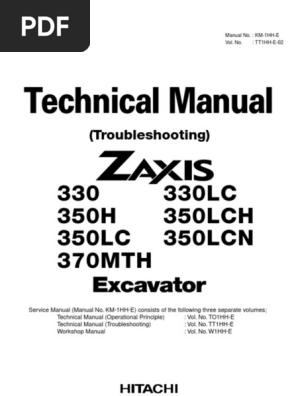 データ処理マニュアル ZX330 Technical Manual Troubleshooting TT1HH-E-02 (070621