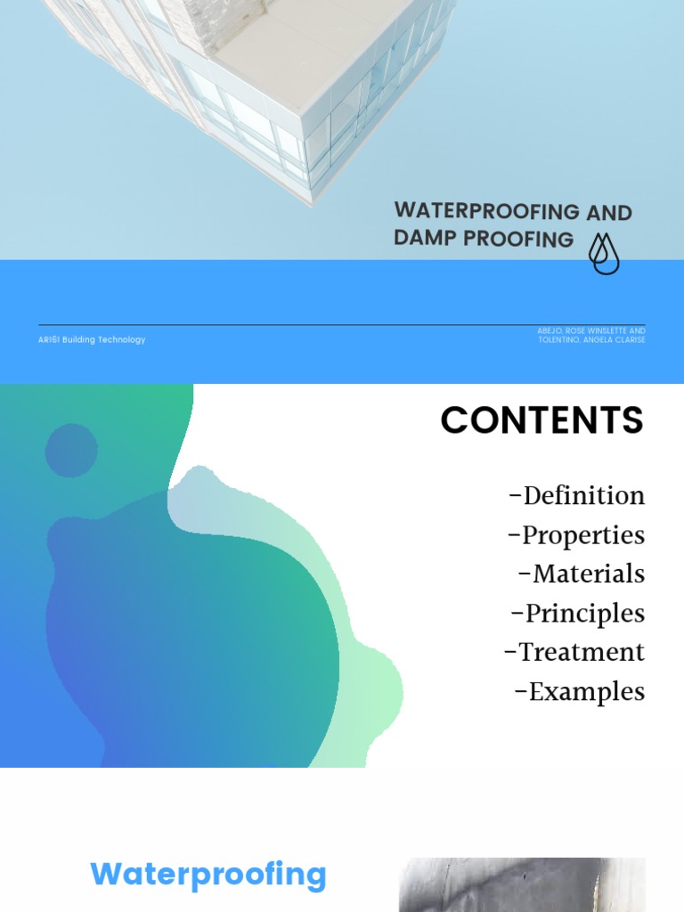 Waterproofing and Damp Proofing Guide | PDF | Civil Engineering ...