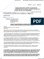 Notice To Cease and Desisist All Unlawful Distribution of Sexual Content or Sexually Related Content To Minors - Multiple Ip Addresses