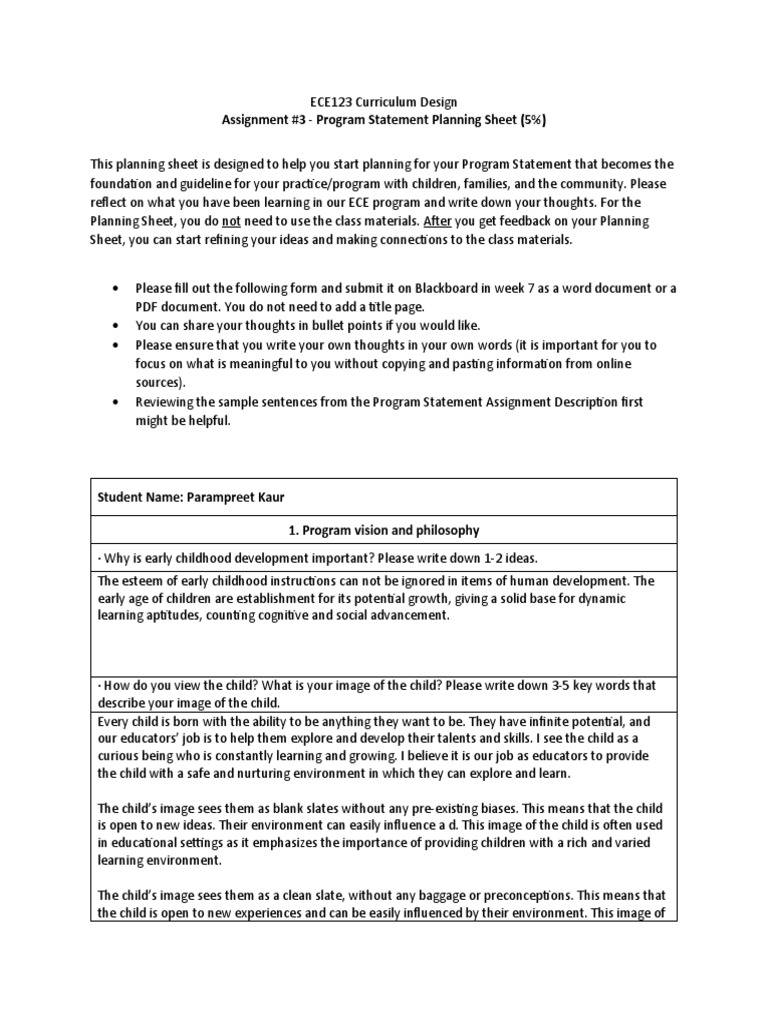 ECE123 Assignment #3 Program Statement Planning Sheet | PDF | Early ...