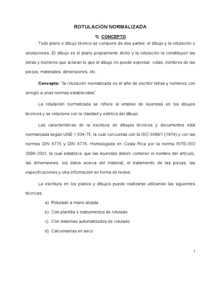 Rotulación Normalizada en Dibujo Técnico | PDF | Dibujo | Dibujo técnico