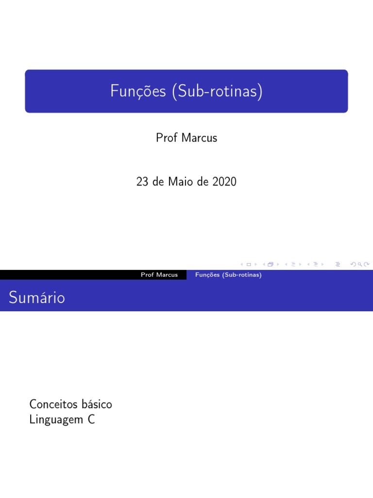 Funções e Sub-rotinas em C | PDF | Parâmetro (programação de computador ...