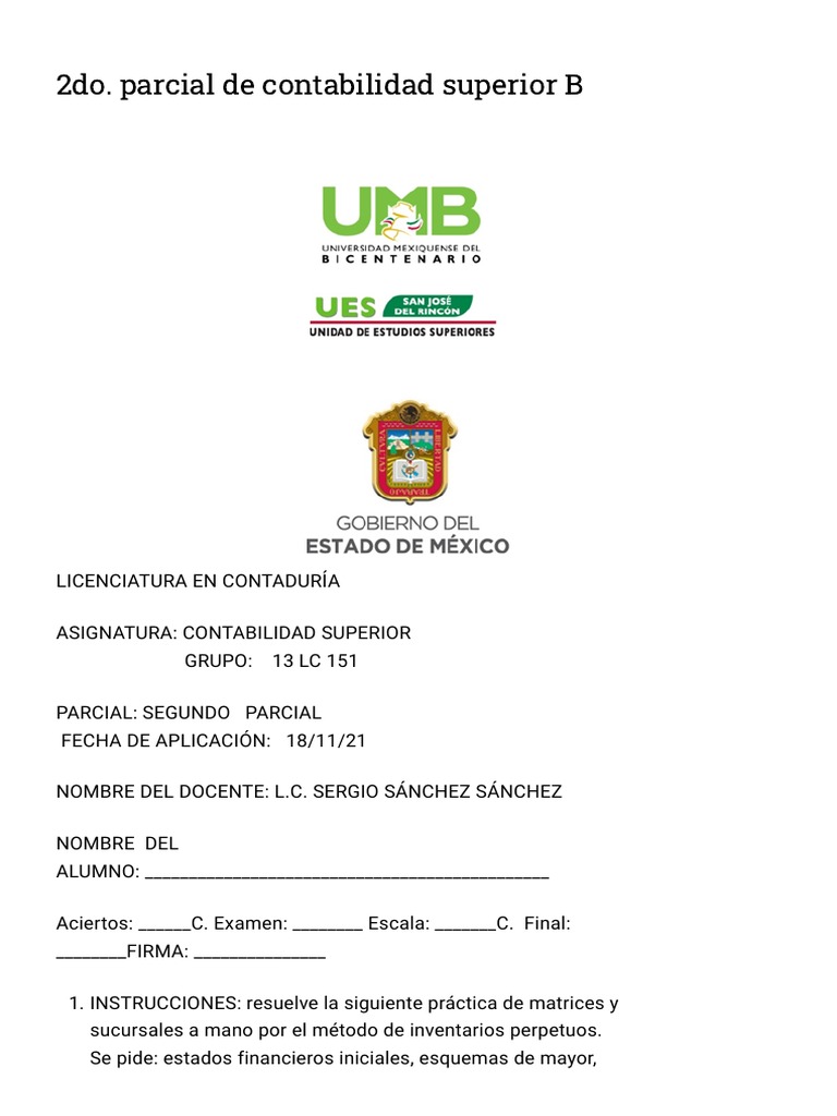 Segundo Parcial de Contabilidad Superior | PDF