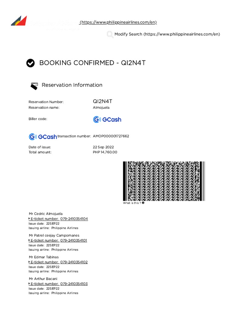 Philippine Airlines - Reservation | PDF | Aviation | Transport