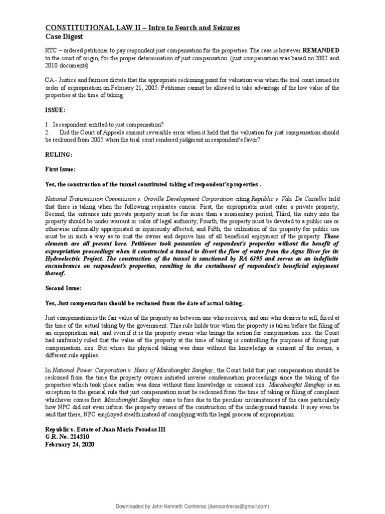 LAW 1100 - Constitutional Law I - JD A2. G.R. No. 214310 - DPWH vs ...