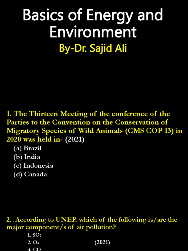 Basics of Energy and Environment PDF Nitric Acid Waste