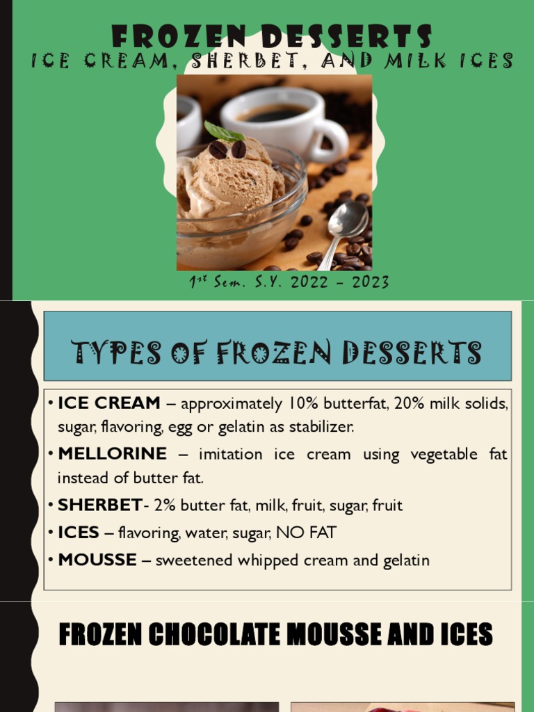 Frozen Desserts PDF Ice Cream Desserts
