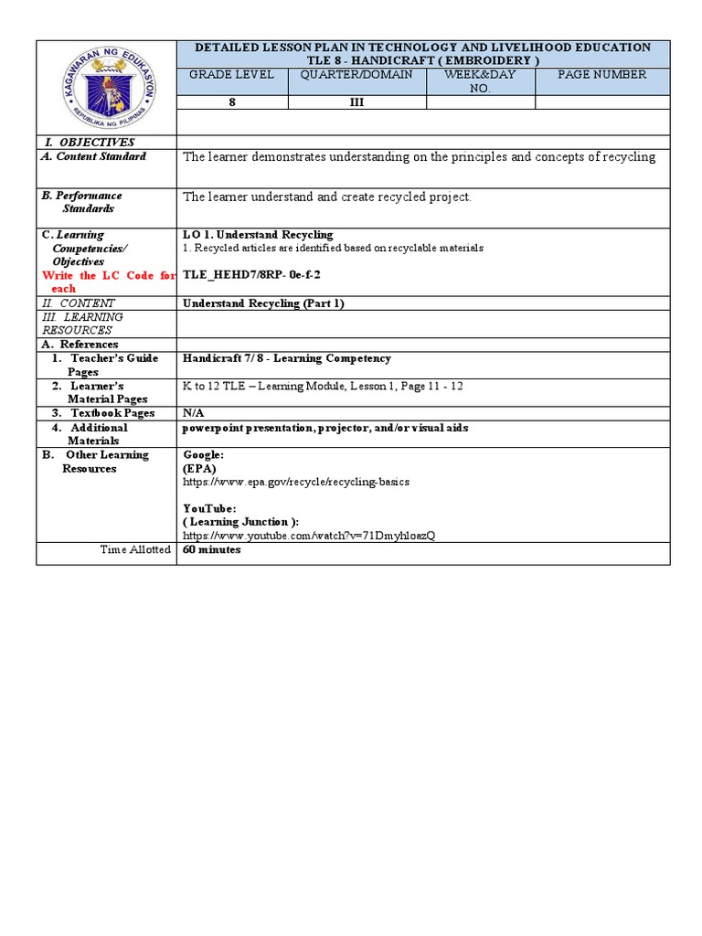Understanding Recycling in TLE Class | PDF | Recycling | Biodegradation