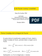 Transformada de Fourier inversa: linealidad y derivadas