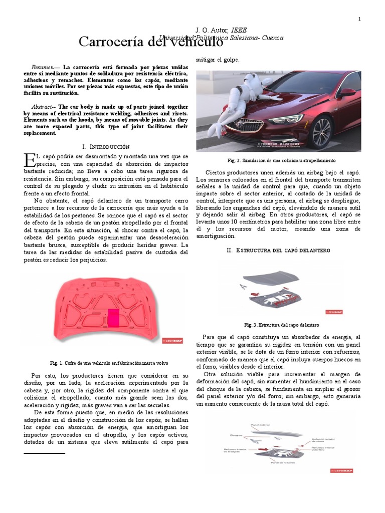 Partes y Funciones del Capó del Coche | PDF | Aluminio | Aleación