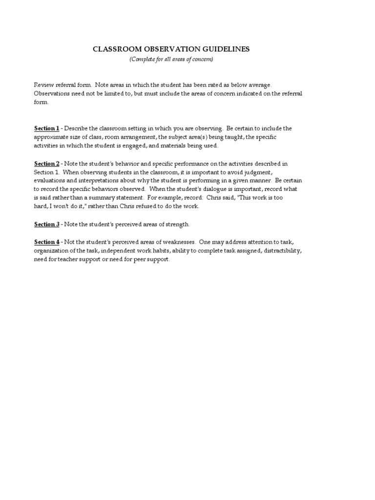 07 Classroomobservations | PDF