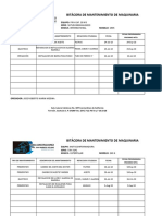 Bitácora mantenimiento maquinaria