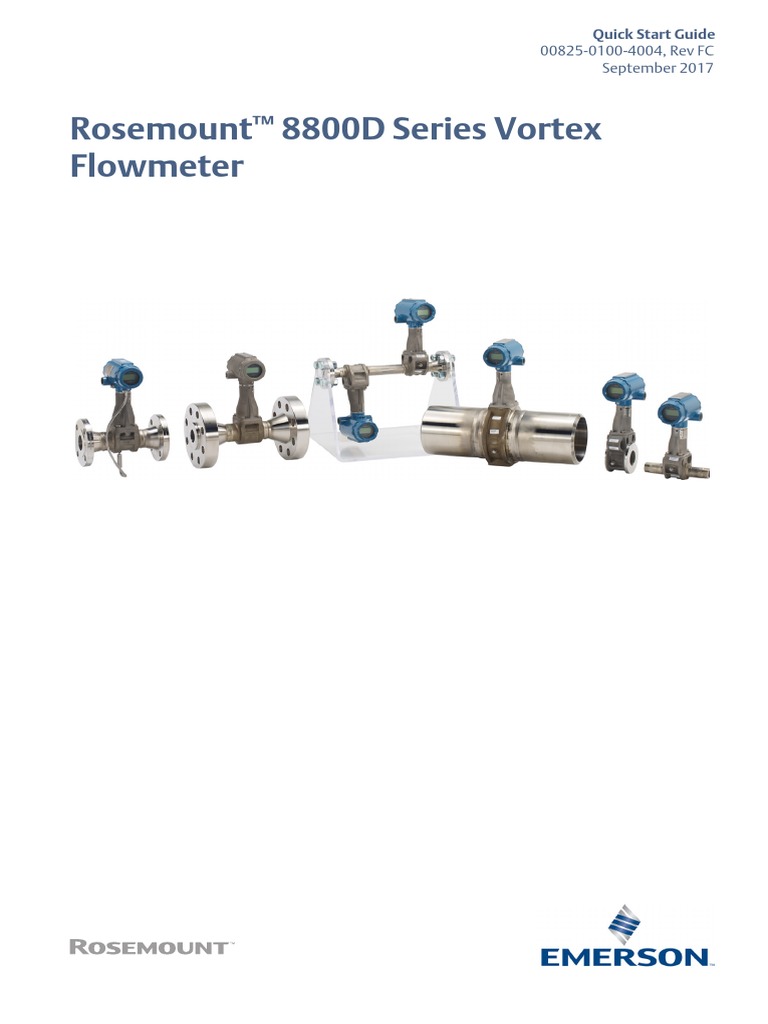 Quick Start Guide Rosemount 8800d Series Vortex Flowmeter en 75062