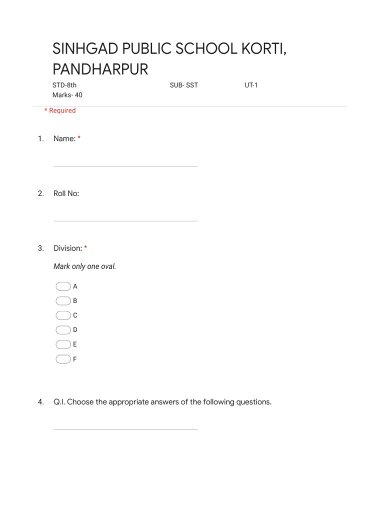 Sinhgad Public School Korti, Pandharpur PDF