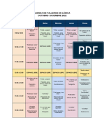 Agenda Final de Talleres en Lúdica