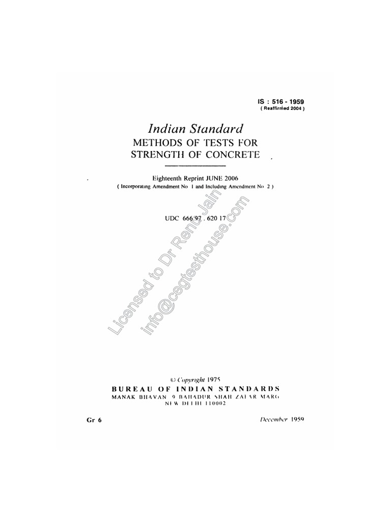 Is 516 - 1959 - 2004 | PDF