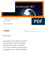 Avanade Capability - NET - CSharp - Module 1 - Overview of The Microsoft .NET Platform