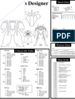 Armor Diagram: Weapons Inventory