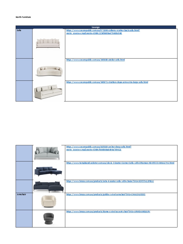 North Furniture Pdf Chair Architectural Elements