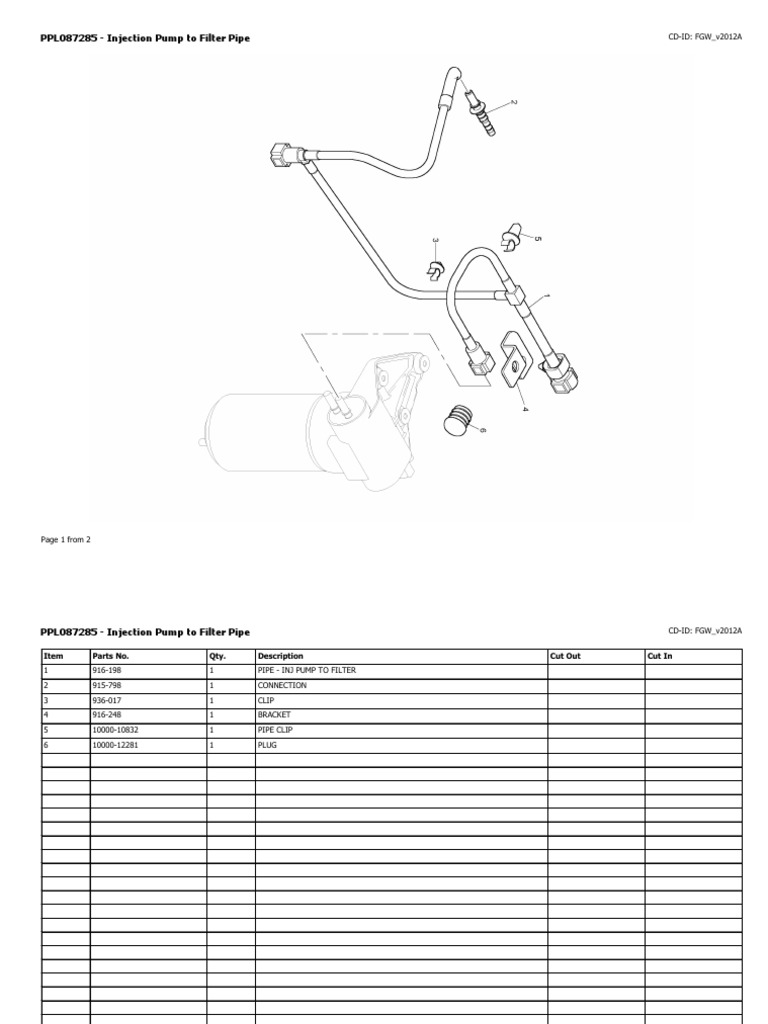 PPL087285 - Injection Pump To Filter Pipe | PDF