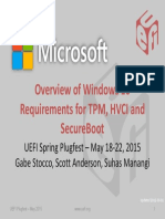 UEFI - Plugfest - May - 2015 Windows 10 Requirements For TPM, HVCI and SecureBoot (Dragged) 2