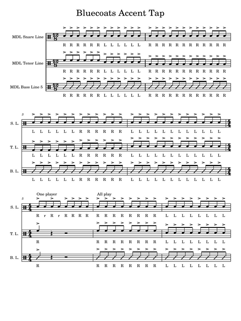 Bluecoats Accent Tap PDF Musical Instruments