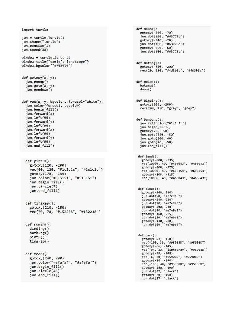 Landscape Python Turtle | PDF