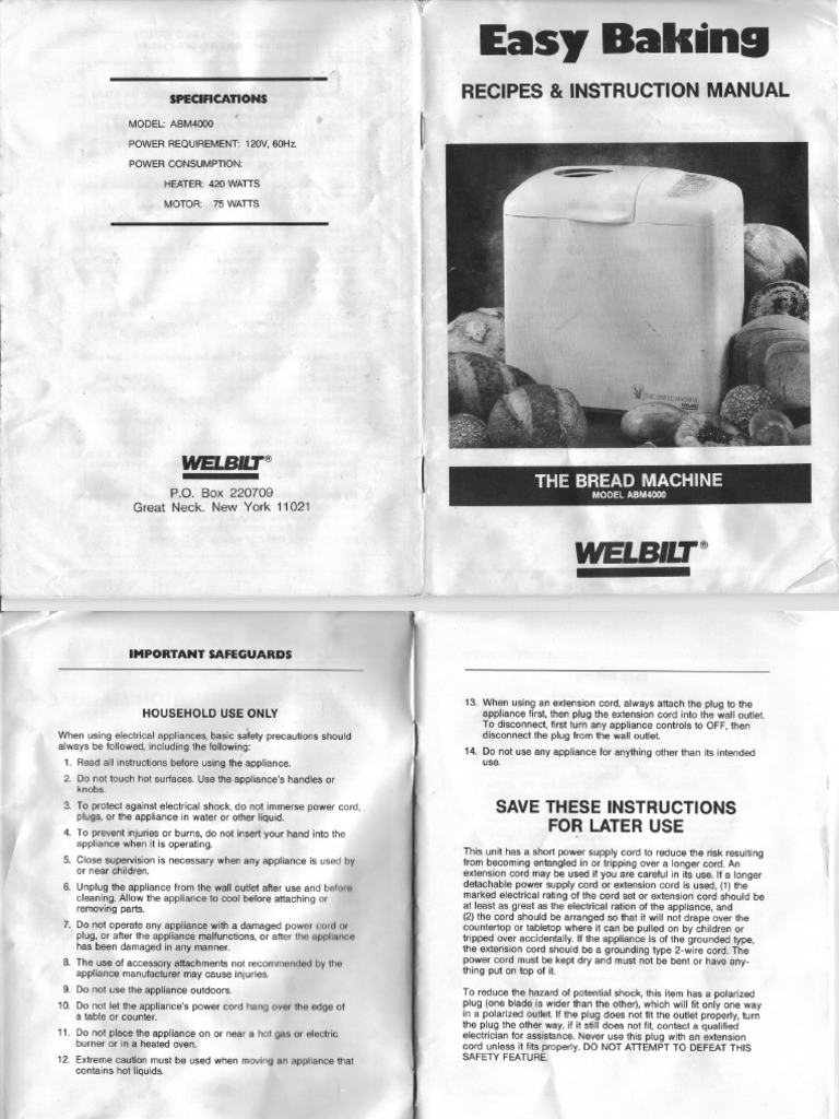Welbilt ABM4000 Manual | Breads | Dough