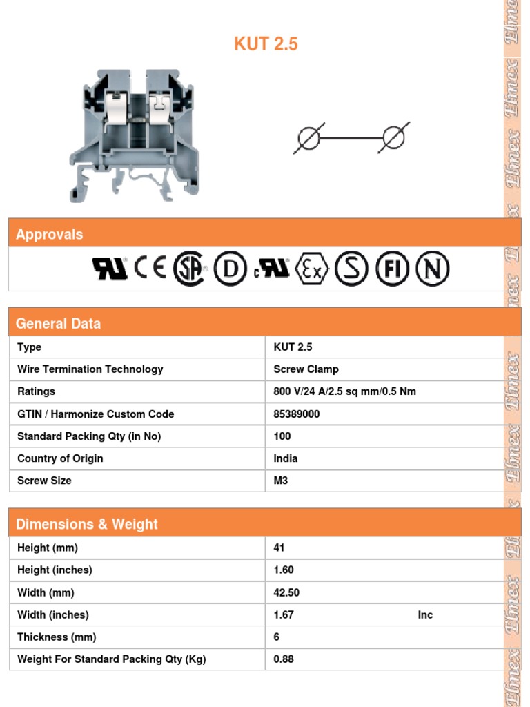 KUT 2.5 Screw Clamp Specifications | PDF | Technology & Engineering