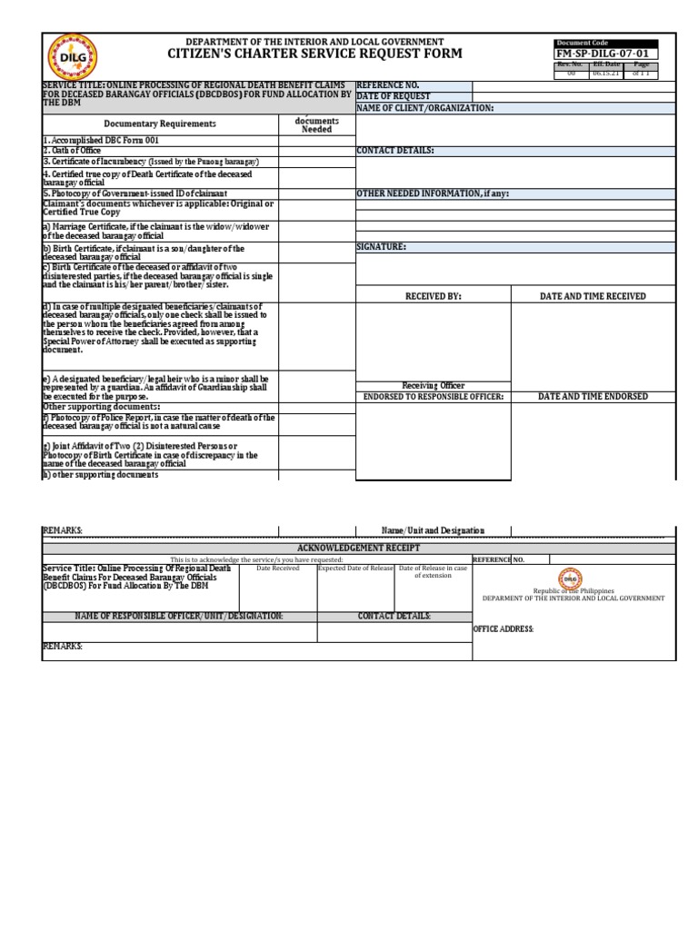 Death Benefit Claims Process for Officials | PDF | Birth Certificate ...