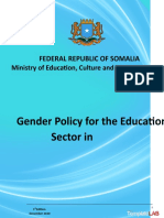 Gender Policy Guide for Somalia Education