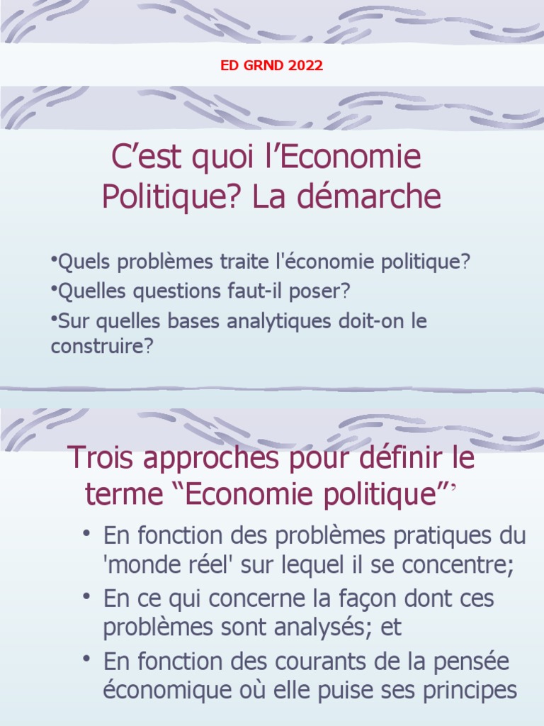 1 B C'Est Quoi L'économie Politique PDF Économie Capitalisme