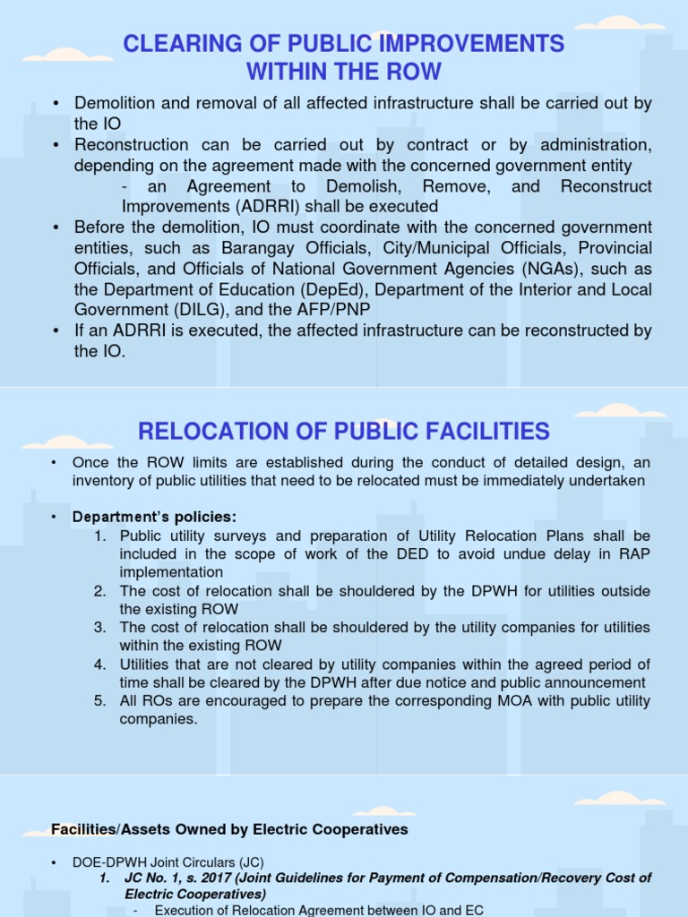 ROW Management and Compensation Guidelines | PDF | Road | Public Utility