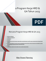 Rencana Program Kerja HRD & GA Tahun 2023