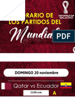 Mundial 2022 Horario de Partidos