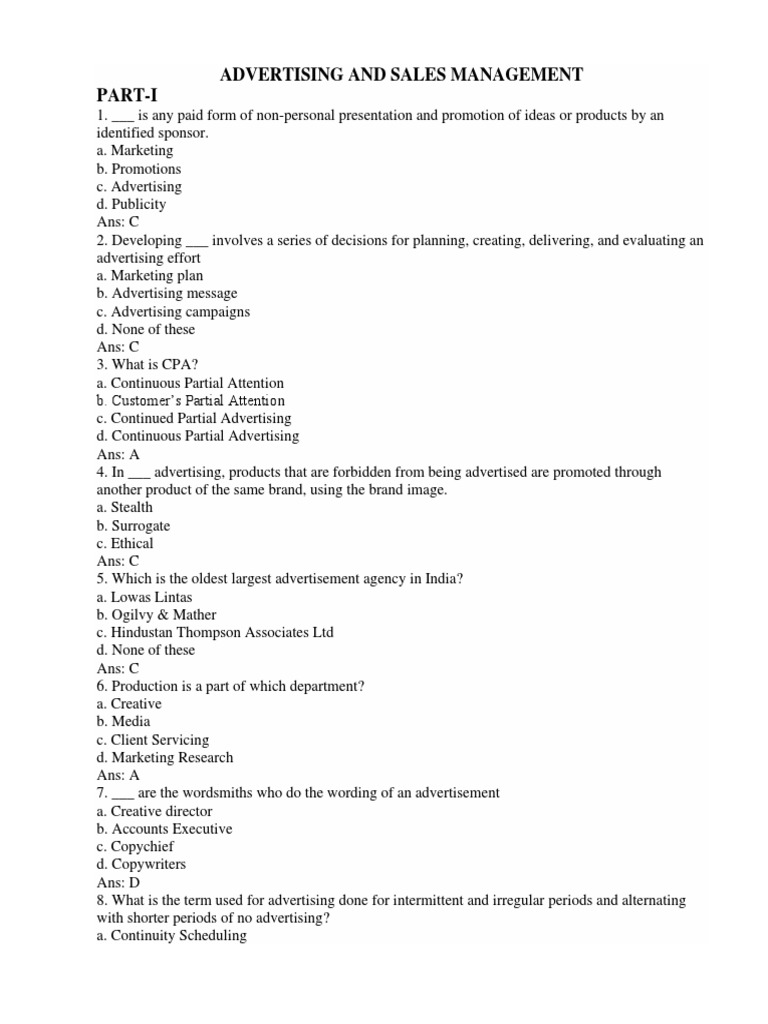Advertising and Sales Management Insights | PDF | Advertising | Marketing